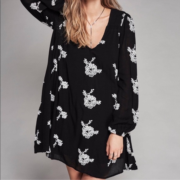 Free People Austin Mini Dress in Black - Picture 3 of 11